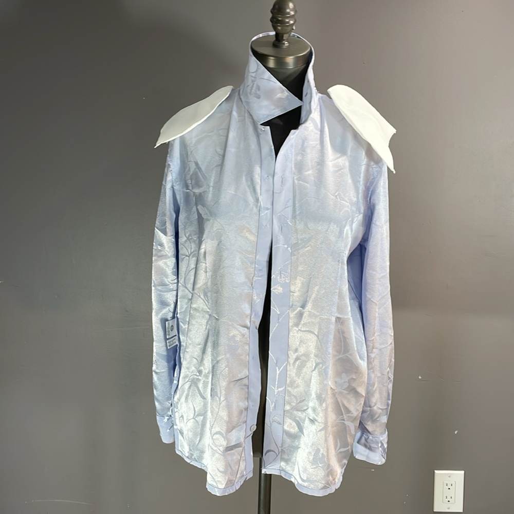 Periwinkle blue blouse size 16 UK (size 12 US) - Picture 11 of 17